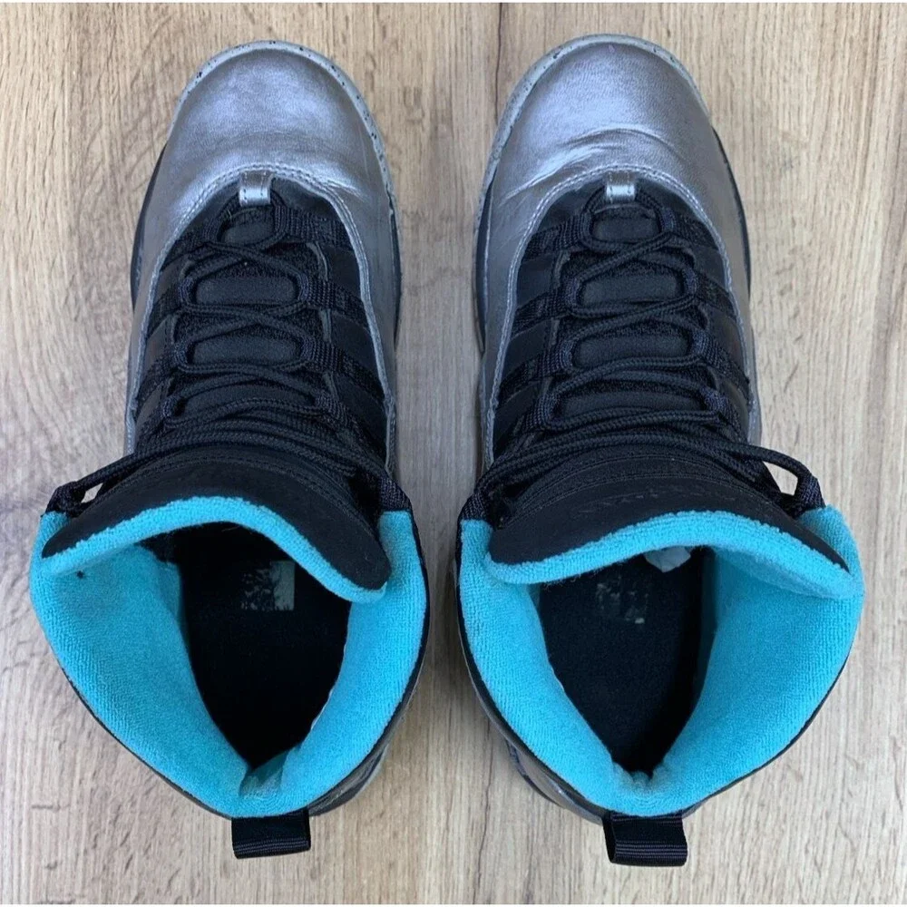 Air Jordan 10 Retro Lady Liberty GS 7Y Dust Black Teal 705179-045 2015